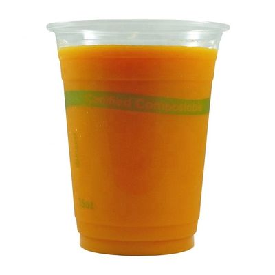 Tazze PLA biodegradabili compostabili trasparenti per tè al caffè soda