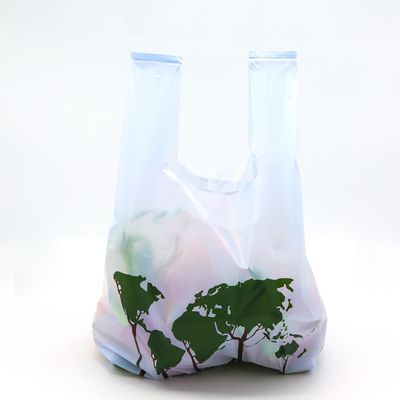 AISUN Customise Printed Direct Factory Sale 100% Biodegradable PLA PBAT Compostabili sacchetti da shopping per supermercati