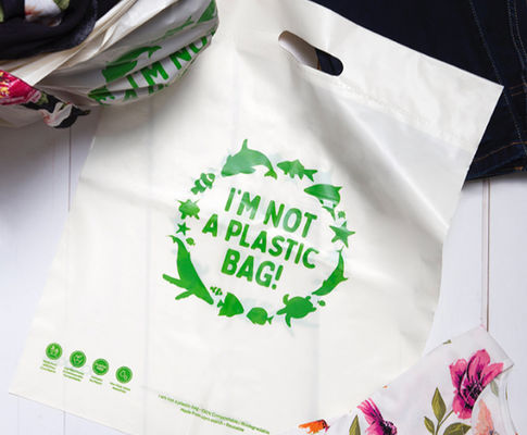 Borsa da shopping per magliette biodegradabile a base di amido di mais in plastica organica compostabile in PLA