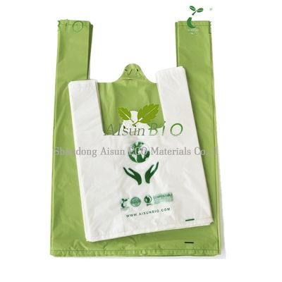 Logo personalizzato compostabile biodegradabile borsa da shopping T-shirt 100micron