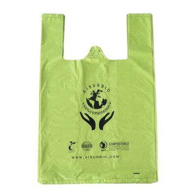 Sacchetto per la spesa a domicilio biodegradabile verde per la vendita al dettaglio