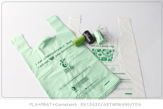 Imballaggio As4736 Sacchetti alimentari compostabili con maniglie in plastica poli