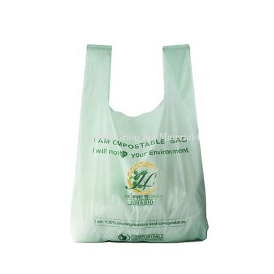 PLA compostabile, biodegradabile, sacchetti di cellulosa T-shirt per supermercati