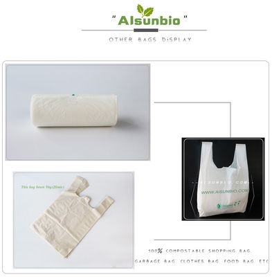 PLA compostabile, biodegradabile, sacchetti di cellulosa T-shirt per supermercati