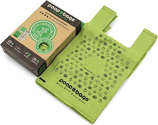 Giubbotto di plastica Borsa da shopping biodegradabile Borse di cellulosa compostabili Stampa a colori