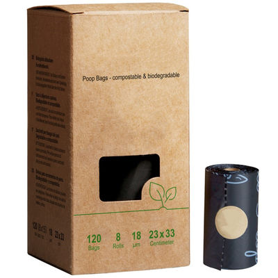 Eco-friendly 100% biodegradabile e compostabile all'ingrosso per animali domestici sacchetto di cacca sacchetti di rifiuti per cani logo OEM sostenibile accetta 15 micron BPI