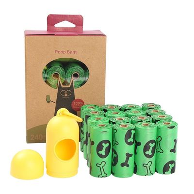 oem moq 10000 rotoli vendita all'ingrosso spazzatura stampata per cani sacchetti di plastica per cani