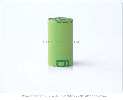 Sacchetto di rifiuti per cani per cani a base di amido di mais biodegradabile profumato di lavanda eco-friendly porta sacchetti di plastica all'aperto 15 micron