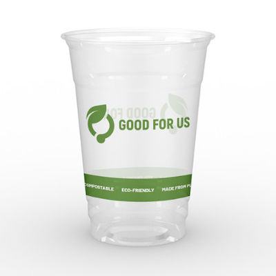 Logo stampato Tazze compostabili Tazze di plastica trasparenti e rispettose dell'ambiente 20 oz