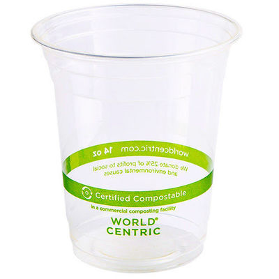 Logo stampato Tazze compostabili Tazze di plastica trasparenti e rispettose dell'ambiente 20 oz
