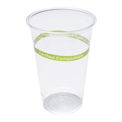PLA Biocompostabili Tazze trasparenti con coperchio 16 oz Tazza di tè al latte da bere